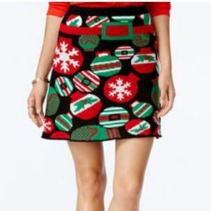 Merry Wear UGLY Christmas Tree Ornaments Knit Skirt Size M